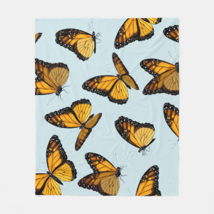Couverture Polaire Papillons Monarque colorés Illustration Vintage