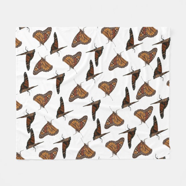 Couverture Polaire papillons orange  (Devant (Horizontal))