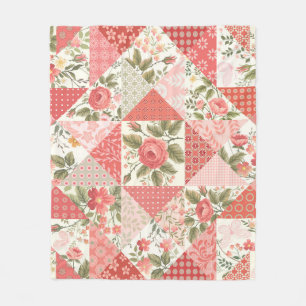 Couverture Polaire Papillons rose Patchwork sans couture