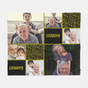 Couverture Polaire Papy Collage de Photos Personnalisé