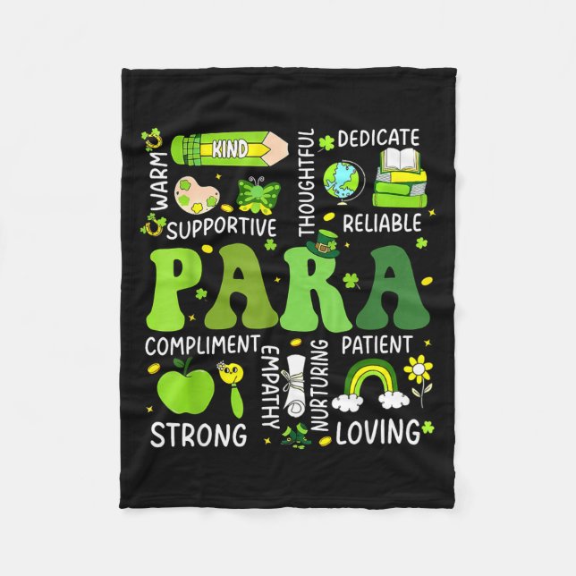 Couverture Polaire Para enseignant jour de la Saint-Patrick parapro (Devant)
