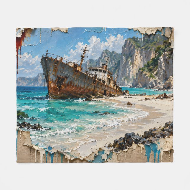 Couverture Polaire Paradis et Rouille (Devant (Horizontal))