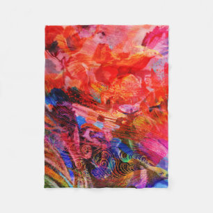 Couverture Polaire Paradis Floral Oiseau Phoenix Rising Flame Art