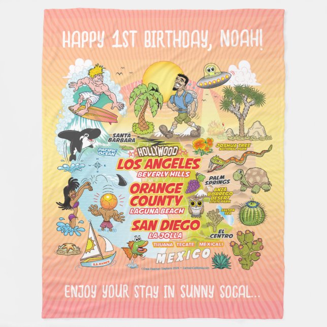 Couverture Polaire Paradis SoCal personnalisé (Devant)