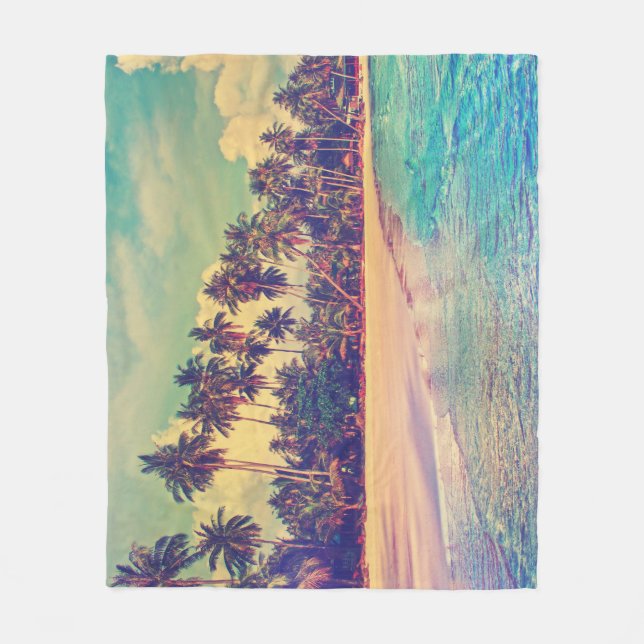 Couverture Polaire Paradis tropical : mer, hôtel, plage. (Devant)