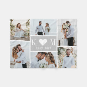 Couverture Polaire Paraphe amoureuse Initiales modifiable Couleur Col