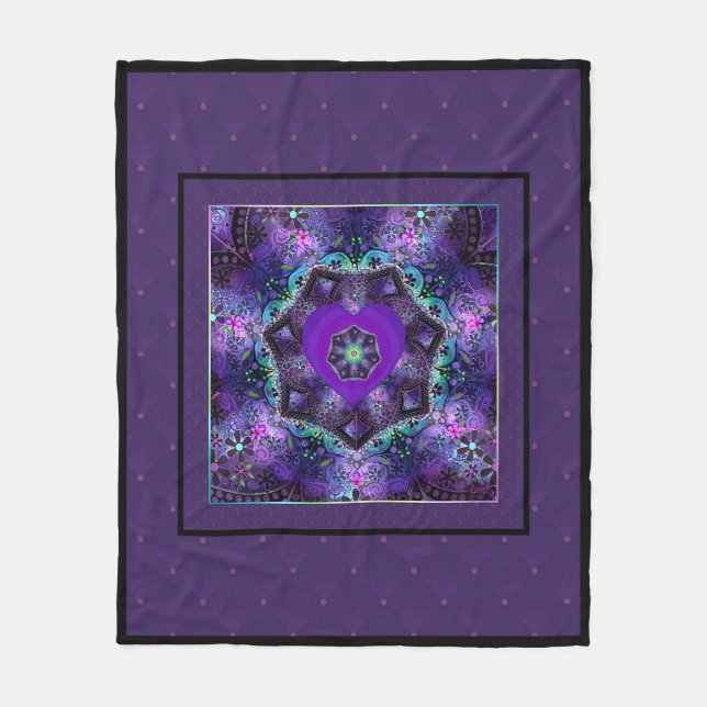 Couverture Polaire Parapluie violet & coeurs .7 (Devant)