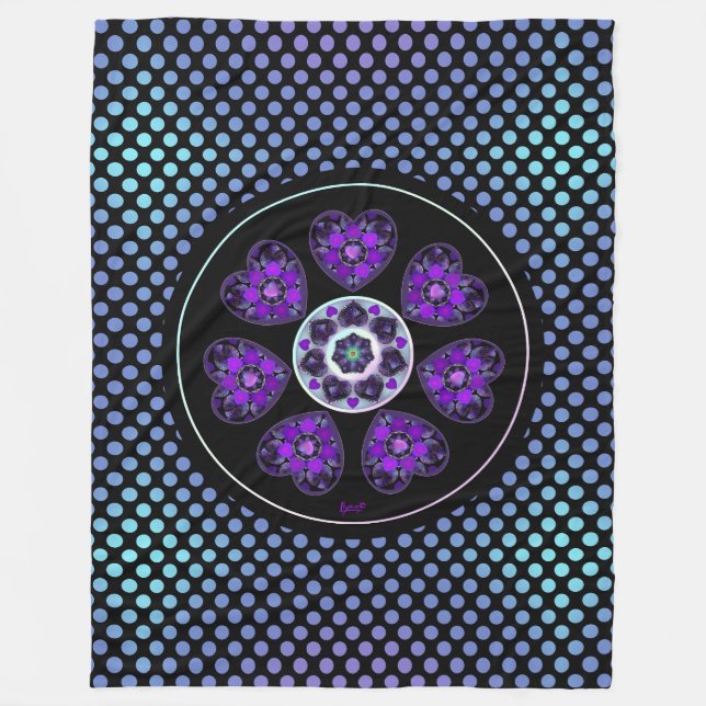 Couverture Polaire Parapluie violet & coeurs .7 (Devant)