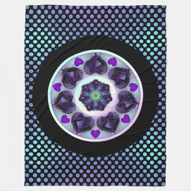 Couverture Polaire Parapluie violet & coeurs .7 (Devant)