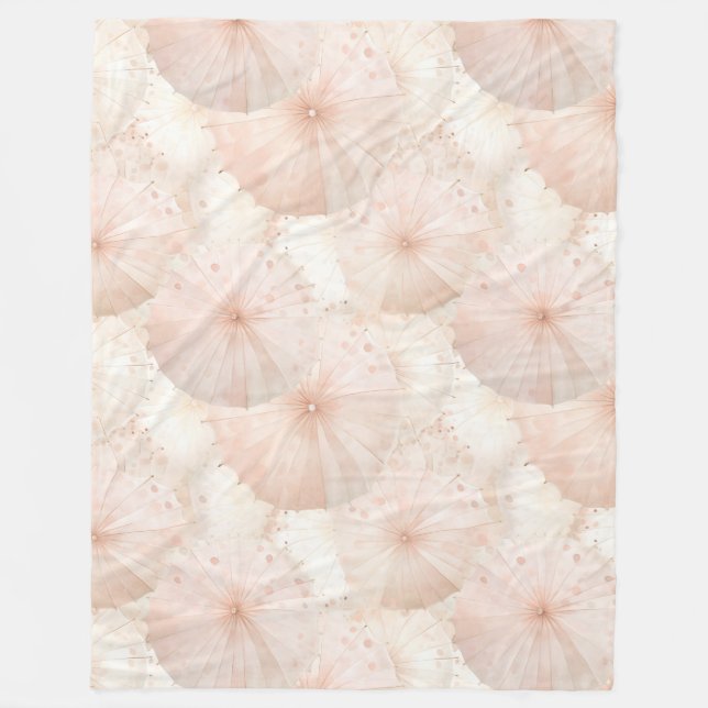 Couverture Polaire Parapluies Rose Tendre (Devant)