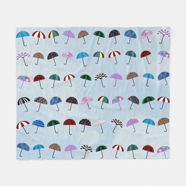 Couverture Polaire Parapluies Toison Blanche (Devant (Horizontal))
