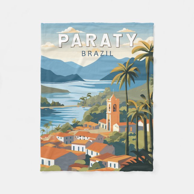 Couverture Polaire Paraty Brésil Travel Art Vintage (Devant)