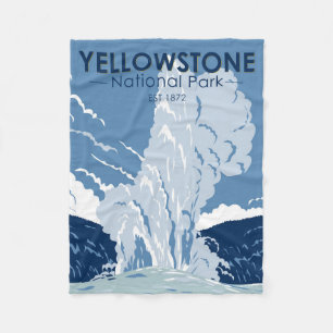 Couverture Polaire Parc national de Yellowstone Vieux fidèles Vintag