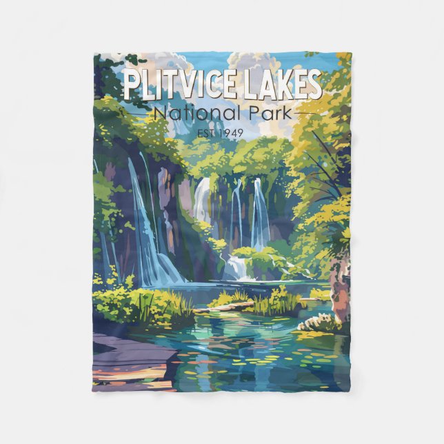 Couverture Polaire Parc national des lacs Plitvice Croatie Art de voy (Devant)