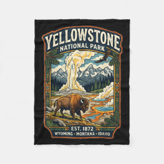 Couverture Polaire Parc national des montagnes du Wyoming Bison antiq