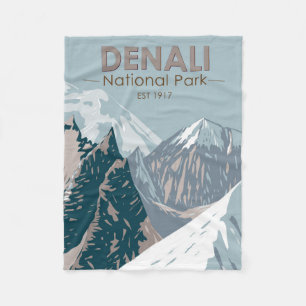 Couverture Polaire Parc national du Denali Alaska Mont Hunter Vintage
