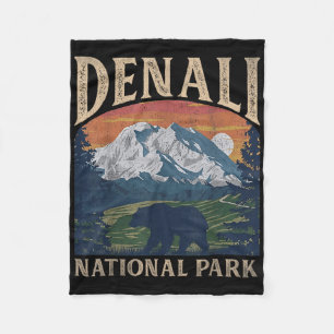 Couverture Polaire Parc National Du Denali vintage Montage Rétro Pour