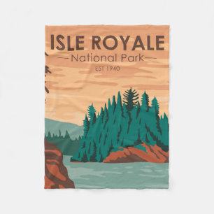 Couverture Polaire Parc national Isle Royale Michigan Vintage