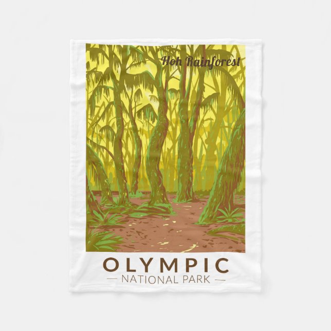 Couverture Polaire Parc national olympique Hoh Rainforest Travel Art (Devant)