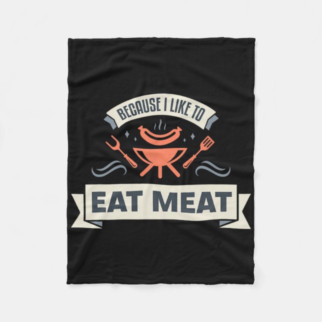 Couverture Polaire Parce Que J'Aime Manger De La Viande Je Grillent D (Devant)