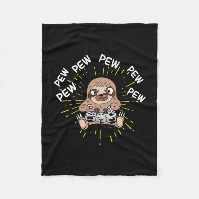 Couverture Polaire Paresseux de jeu Pew Gamer  (Devant)