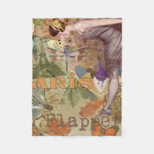 Couverture Polaire Paris Flapper Art Déco Peacock Vintage