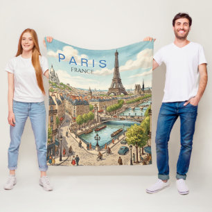 Couverture Polaire Paris France Voyage Art Rétro