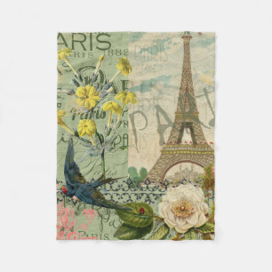 Couverture Polaire Paris France Voyage Vintage Art Antique Peinture
