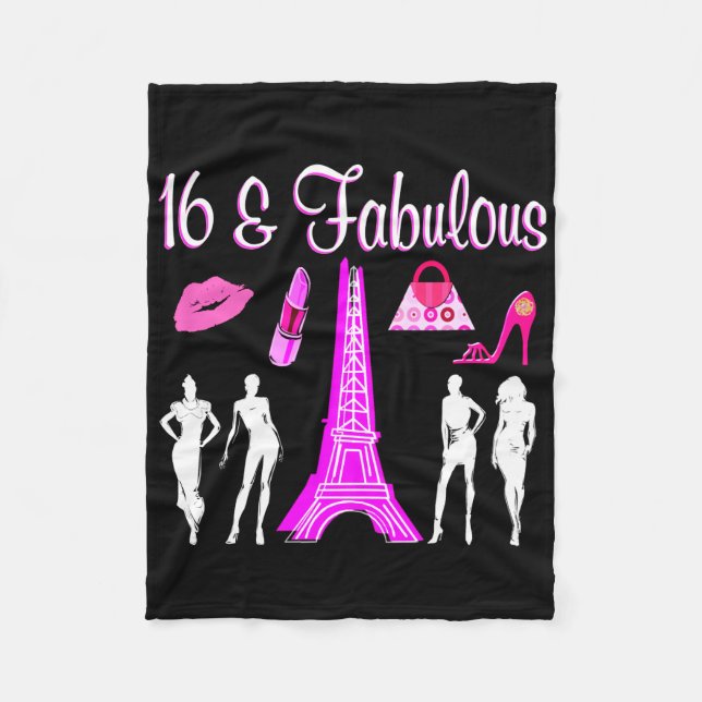 COUVERTURE POLAIRE PARIS INSPIRÉ SWEET 16E ANNIVERSAIRE DESIGN (Devant)