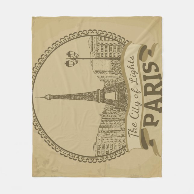 Couverture Polaire Paris Lumières : Carte postale Paysage Vintage (Devant)