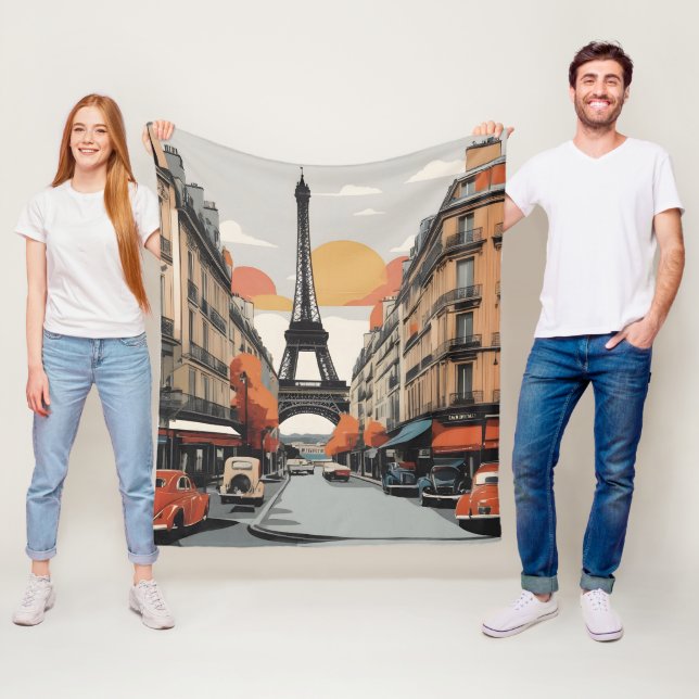 Couverture Polaire Paris poster vintage (En situation)