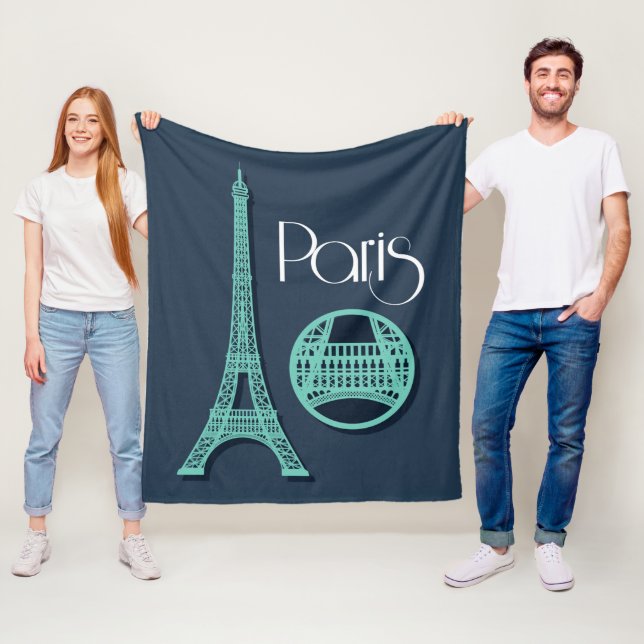 Couverture Polaire Paris Teal (En situation)