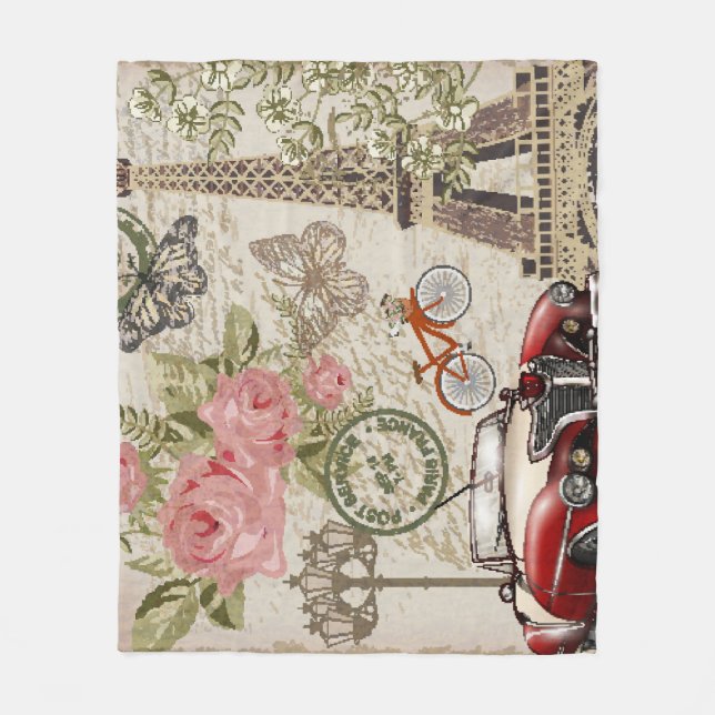 Couverture Polaire Paris Vintage : Style carte postale (Devant)