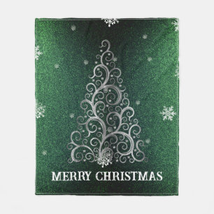 Couverture Polaire Parties scintillant d'arbre de Noël et flocons de 