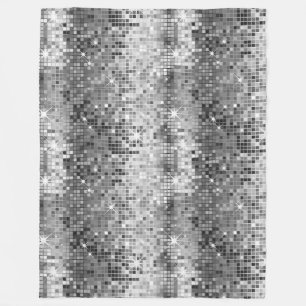 Couverture Polaire Parties scintillant Disco-Ball Blanc Et Gris Rétro