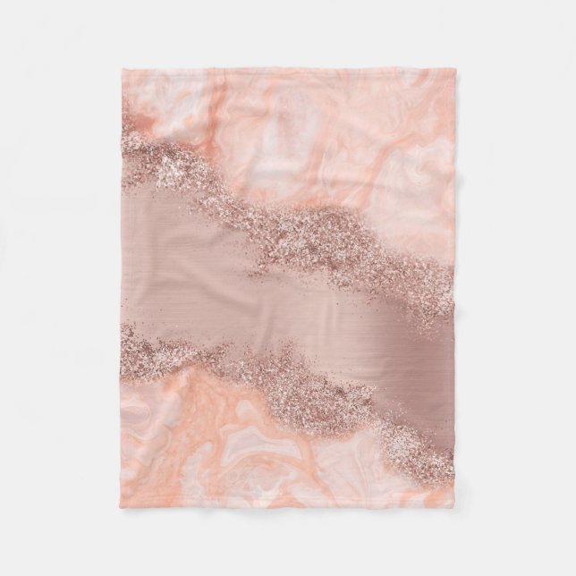 Couverture Polaire Parties scintillant du code géographique rose Gold (Devant)
