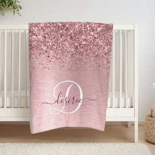 Couverture Polaire Parties scintillant en métal brossé rose pâle Nom