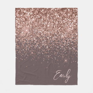 Couverture Polaire Parties scintillant en or rose rose pâle en terre 