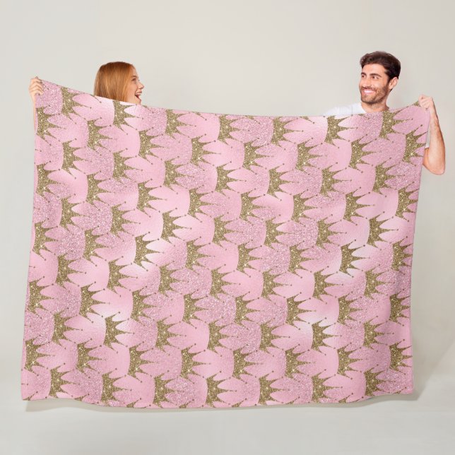 Couverture Polaire Parties scintillant Or Et Rose (En situation)