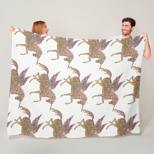 Couverture Polaire Parties scintillant Or tendance Éparkle Unicorn Pe (En situation)
