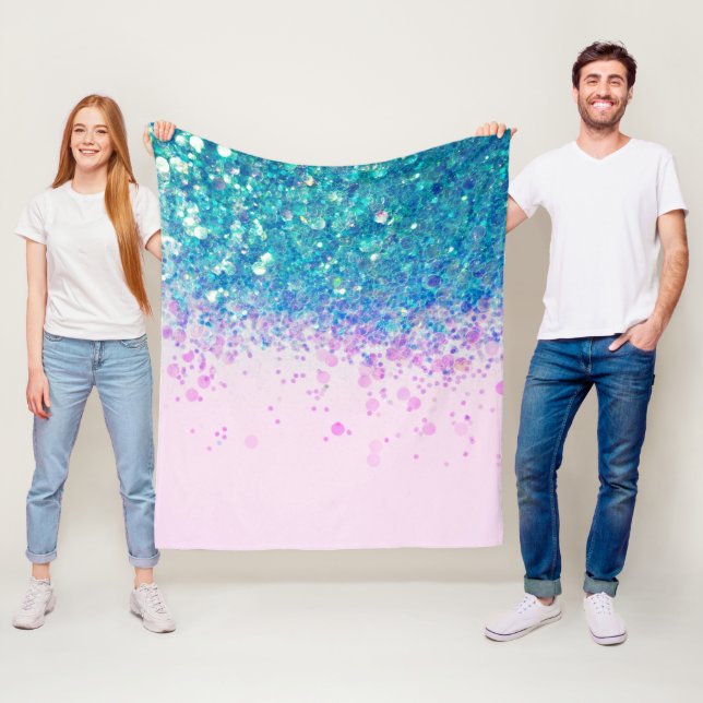 Couverture Polaire Parties scintillant Princesse Unicorne n°4 (En situation)