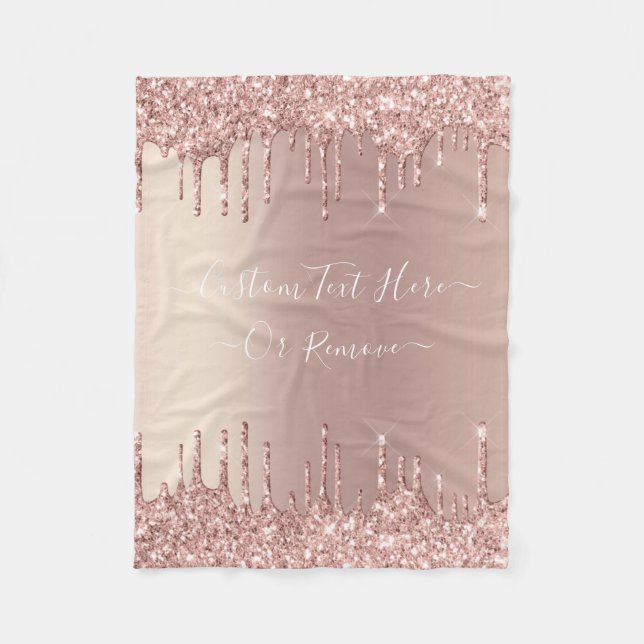 Couverture Polaire Parties scintillant rose Gold Blush Éclats Texte p (Devant)