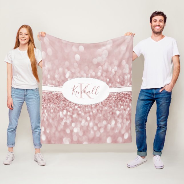 Couverture Polaire Parties scintillant rose Personnaliser la couvertu (En situation)