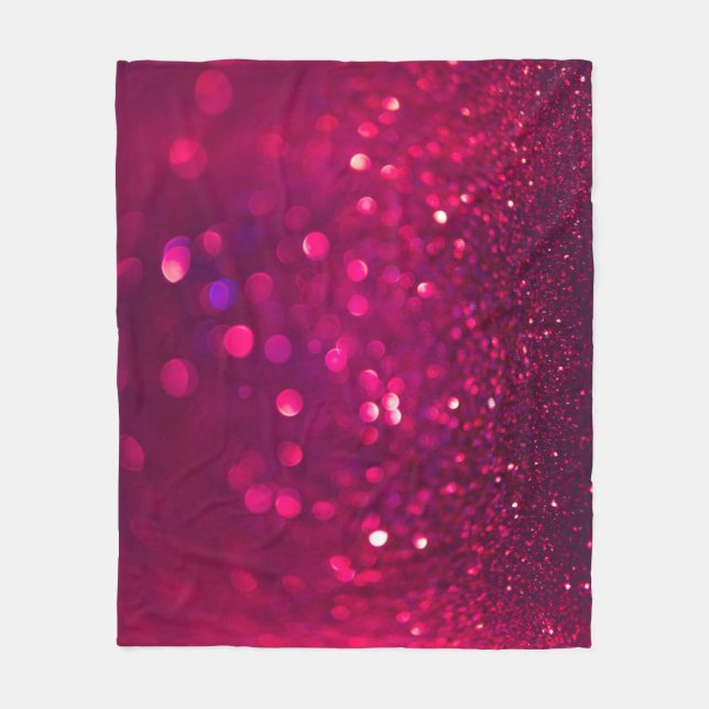 Couverture Polaire Parties scintillant rose rouge : Bokeh Abstrait (Devant)