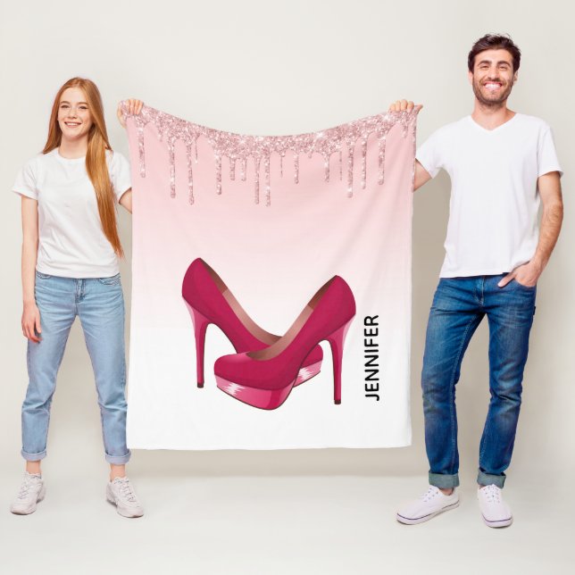 Couverture Polaire Parties scintillant roses modernes et talons hauts (En situation)