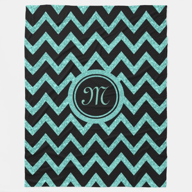 Couverture Polaire Parties scintillant verte et étincelles avec Motif (Devant)