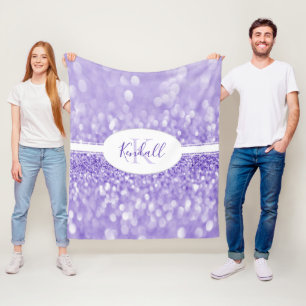 Couverture Polaire Parties scintillant violette Personnaliser la couv
