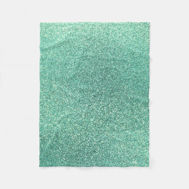 Couverture Polaire Parties scintillantes de vert de Seafoam (Devant)