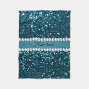 Couverture Polaire Parties scintillantes et diamants bleus turquoises