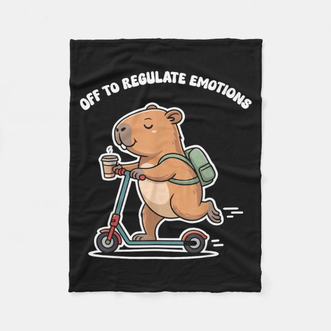 Couverture Polaire Partir pour réguler les émotions capybara drôle su (Devant)